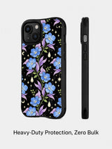 Velvet Night Petals iPhone 15 Plus case detail