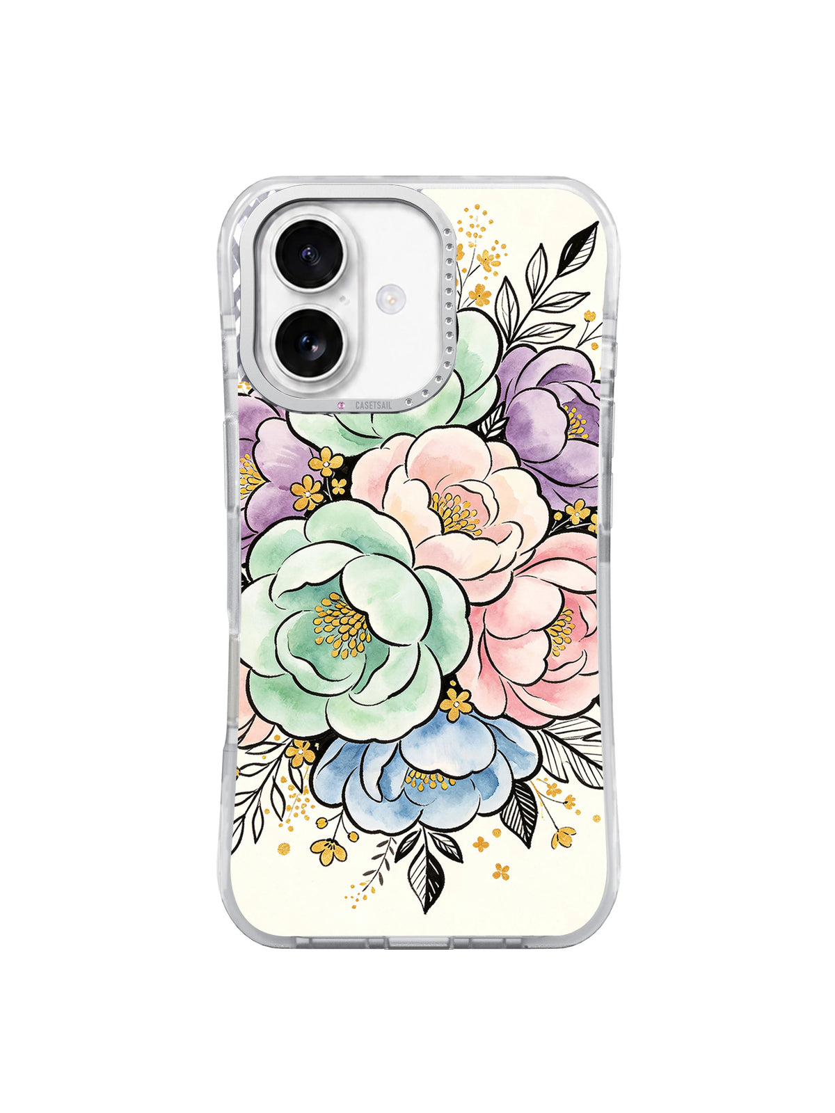 Velvet Petal Daydream floral iPhone 17 case front view
