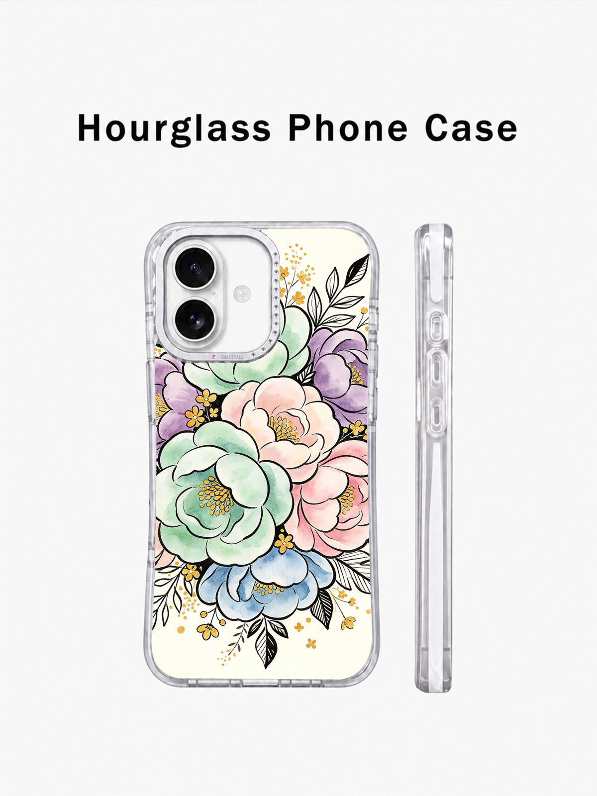 Pastel floral iPhone 17 case magnetic charging view