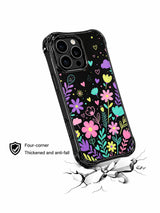 Velvet Pulse Mosaic iPhone 15 Pro case protective edge view