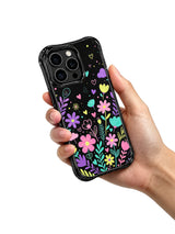 Velvet Pulse Mosaic iPhone 15 Pro case hand-held view