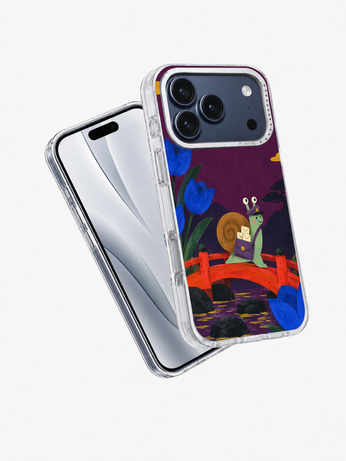 Letters Over Vermilion Bridge transparent iPhone case angled view