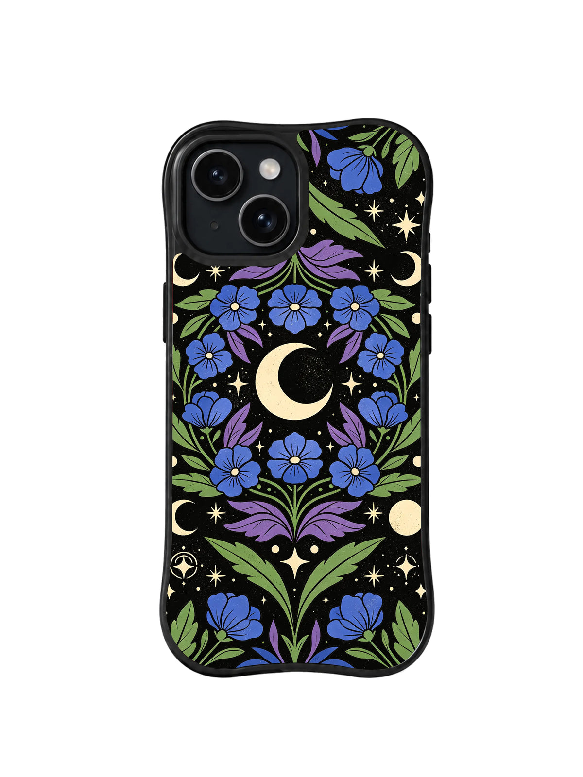 Crescent Bloom Totem pattern iPhone 15 Plus case