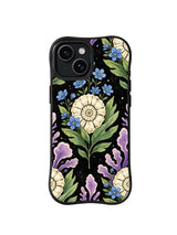 Moonlit Shell Flower pattern iPhone 15 Plus case