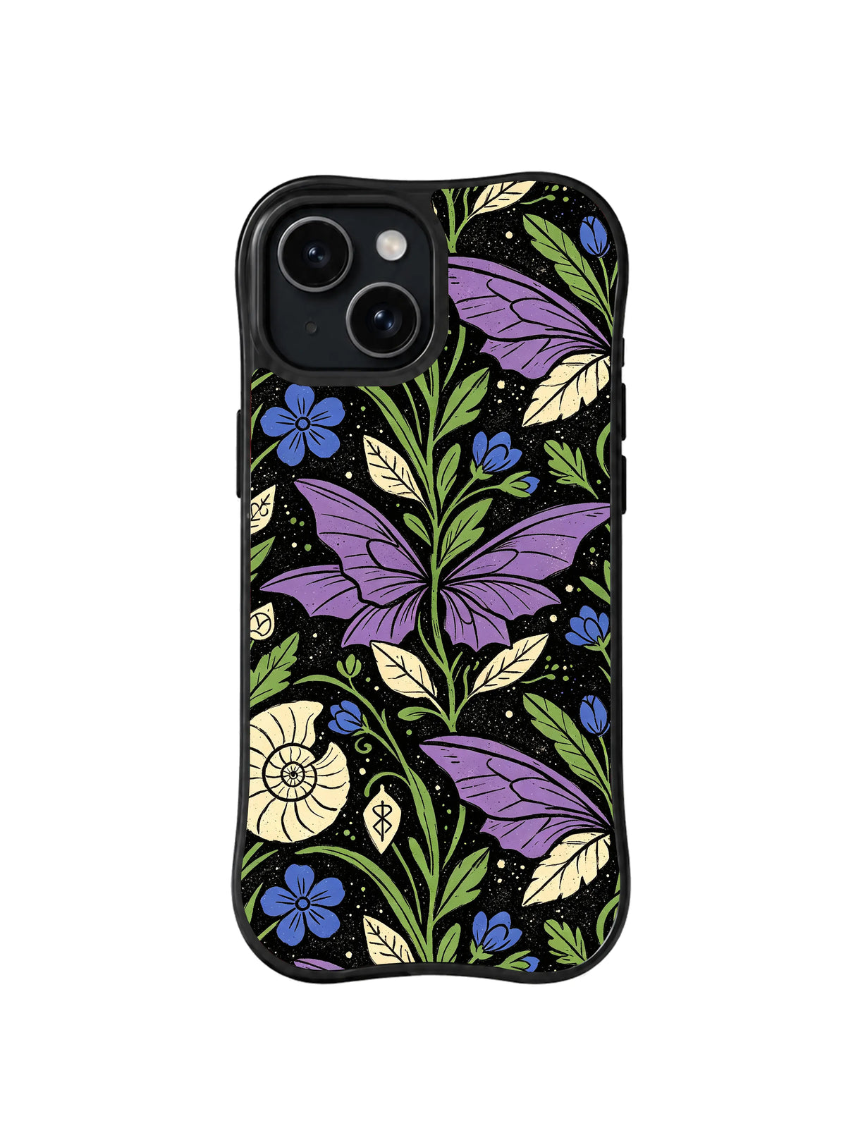 Purple Wing Archive pattern iPhone 15 Plus case
