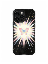 Pastel Wing Supernova: A pastel butterfly is centered inside a pointed cream-and-pink starburst.