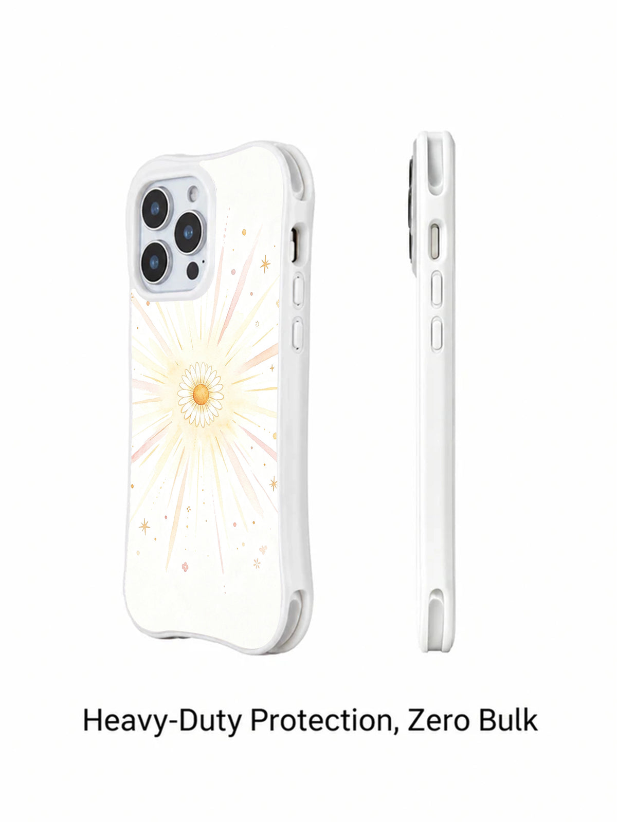 Front and side case views with heavy-duty and zero-bulk claims