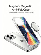 Rainbow Energy Portal: Illustrated case separated from a phone beside a circular charging puck.