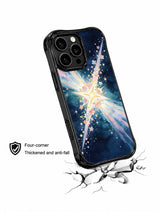 Angled case above a cracked-surface illustration with anti-fall claim