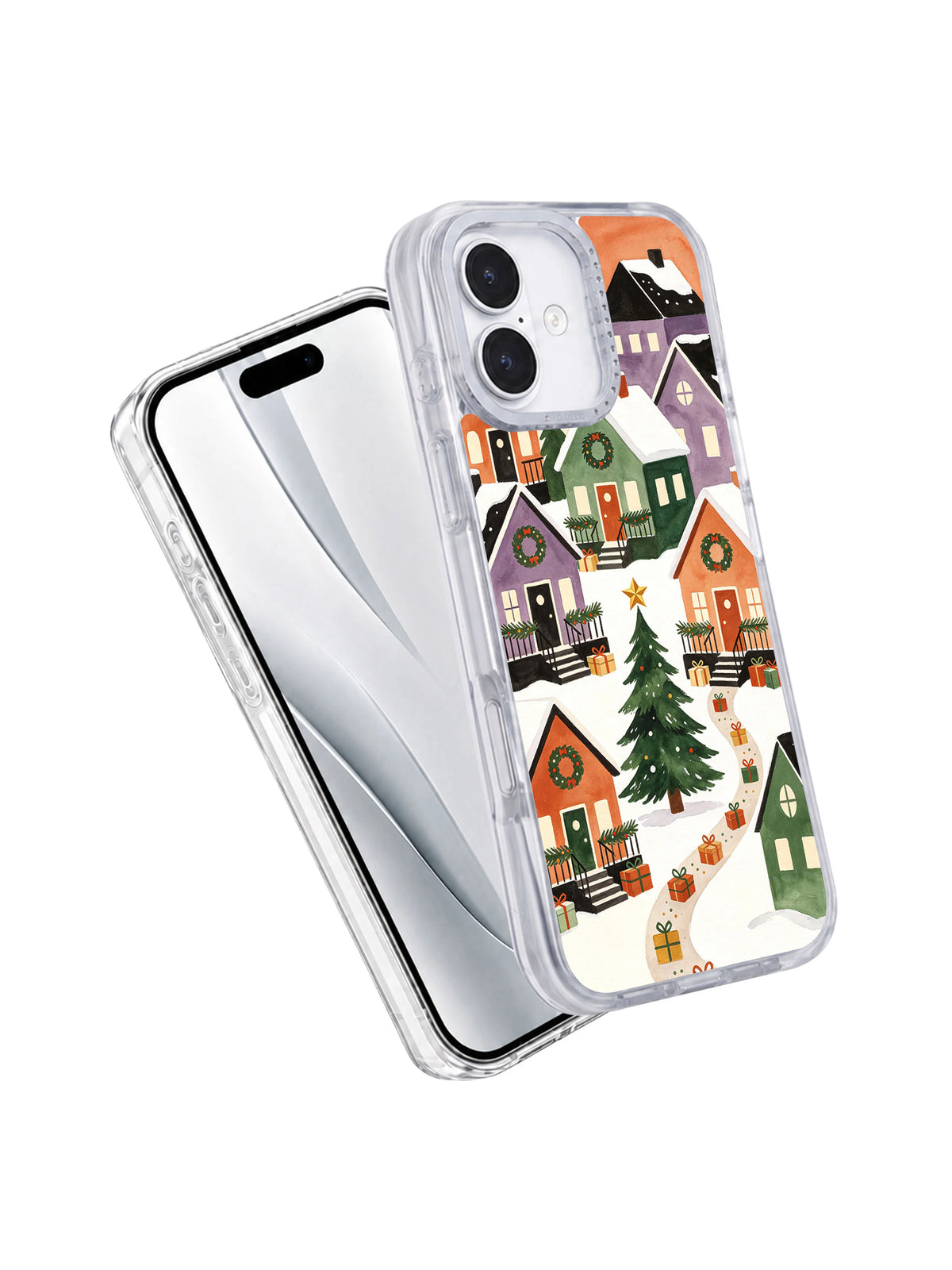 Angled view of The Village That Sang in Windows iPhone 17 case