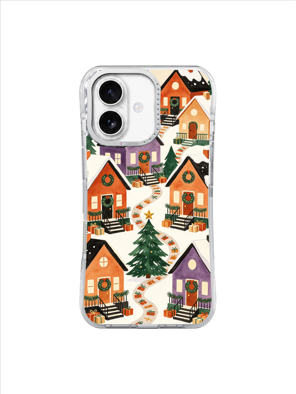 Paprika Rooftop Chorus artwork on a clear iPhone 17 case