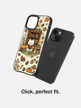 Vintage Halloween Forest Library iPhone 14 case fit view
