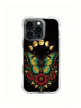 Vintage ink bold outline PhoneCasing, decorative artistic iPhone 14 Plus Case, slim lightweight travel casing.