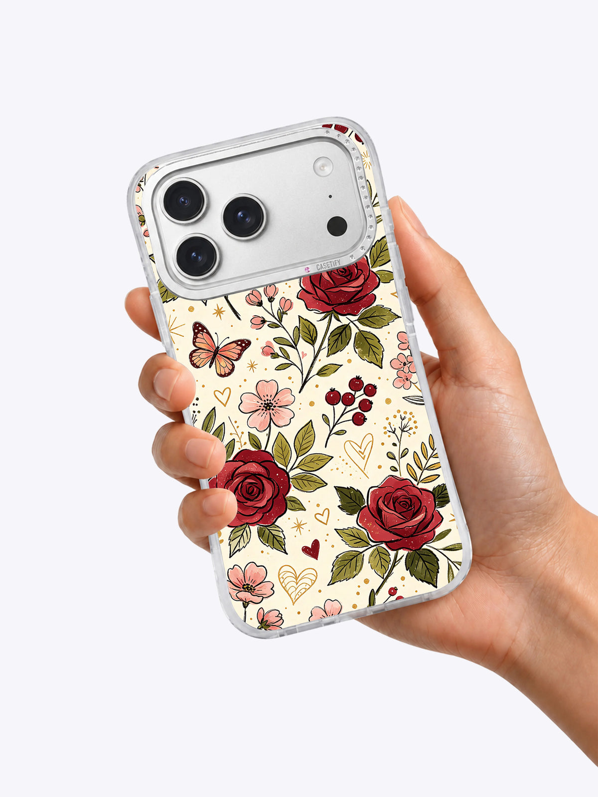 Vintage Rose Adventure iPhone 17 Pro Max case lifestyle view
