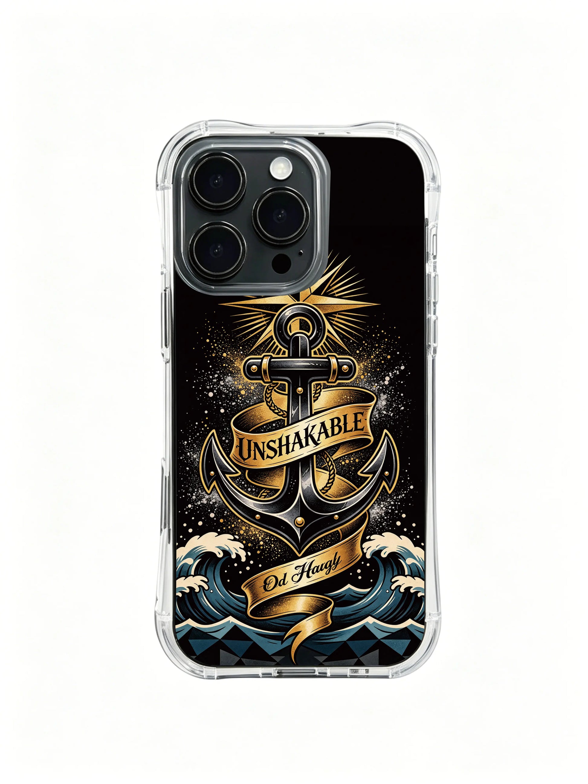 Rugged vintage anchor totem PhoneCasing, high-end iPhone 14 Plus Case, fade resistant long-lasting printed casing.