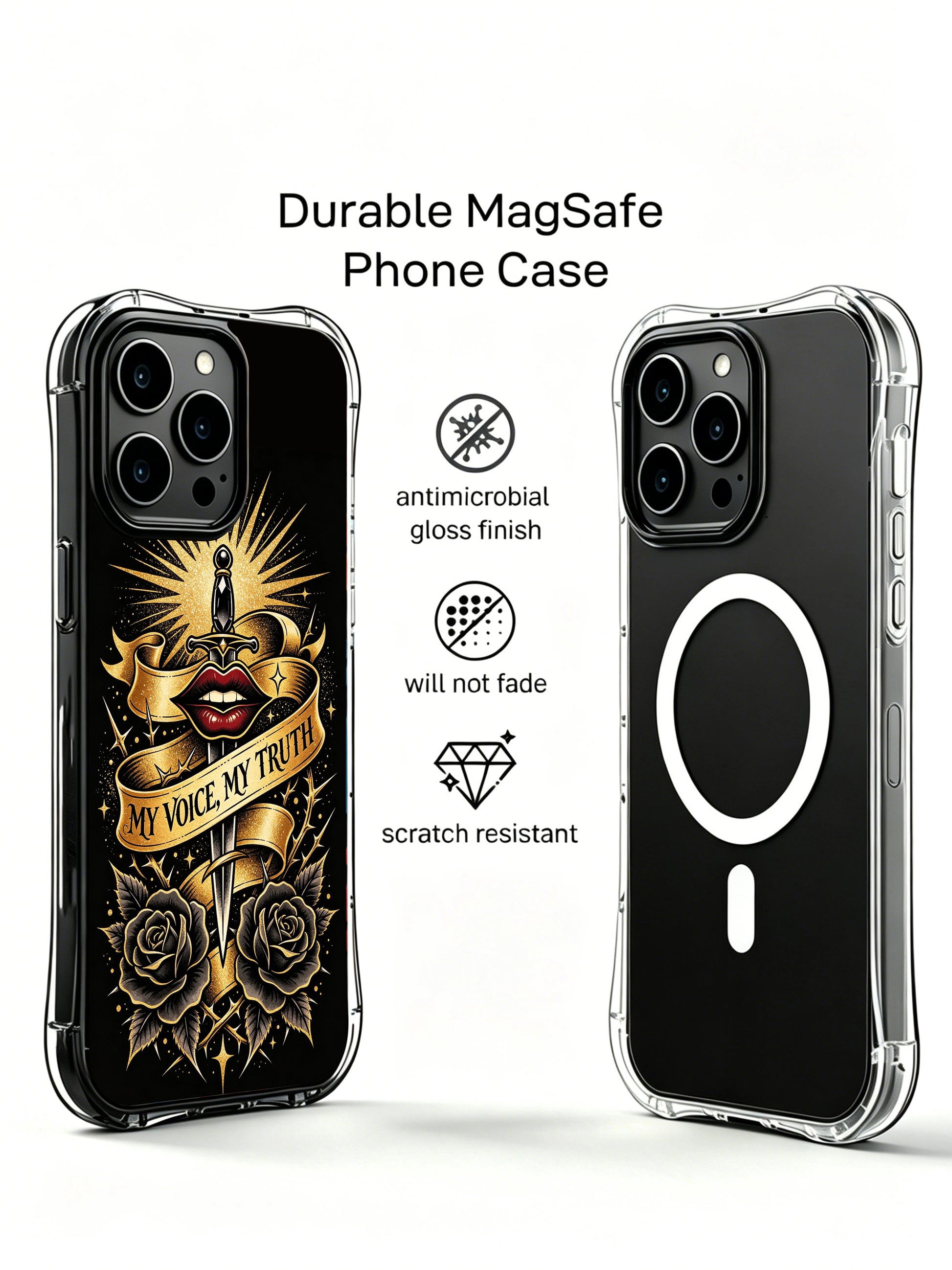 Vital bright crimson blade top PhoneCasing, premium iPhone 14 Plus Case, shockproof full coverage protective phone casing.