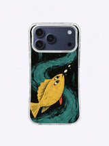 The Fish That Swam Up the Wall open water artwork on an iPhone case