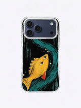 The Fish That Swam Up the Wall vermilion companion artwork on an iPhone case