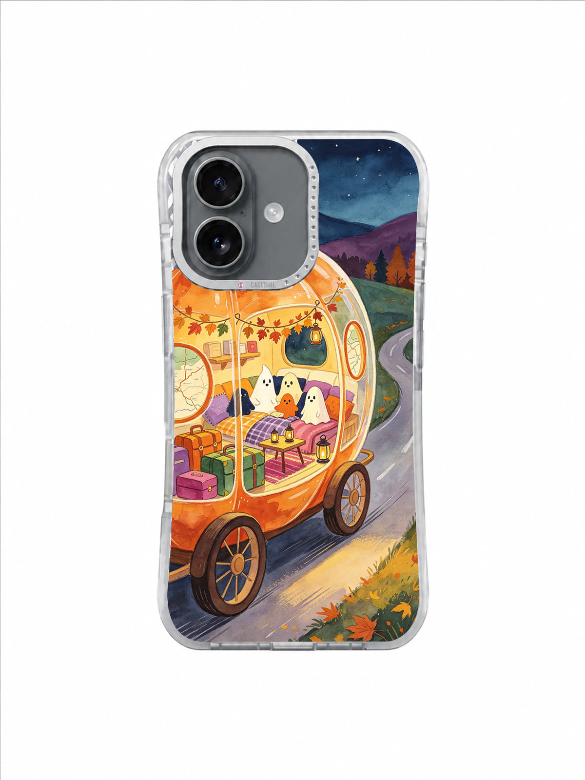 Starlit Map Window pumpkin caravan iPhone case artwork