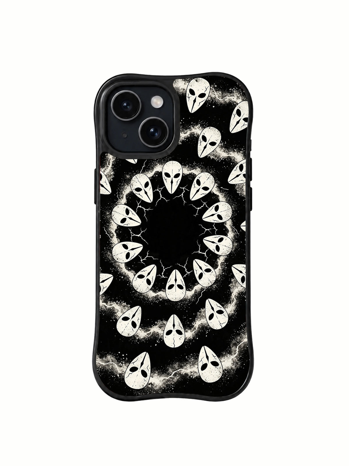 Western Dust Phantoms black and white western ghost iPhone 15 Plus case front view