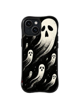 Lone Frontier Drift desert ghost artwork on black iPhone 15 Plus case
