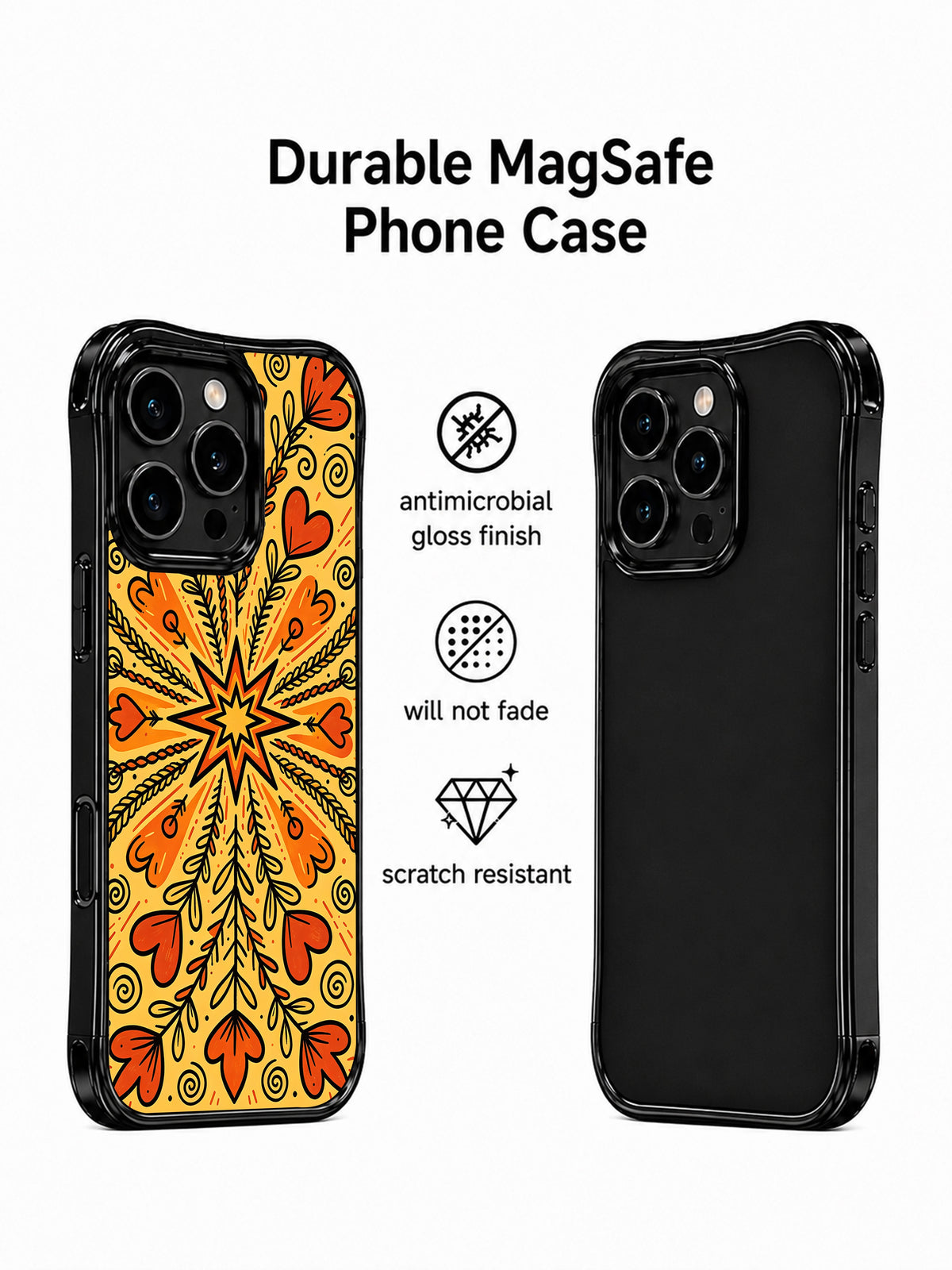 Western Heart Trail iPhone 14 Pro case front and back