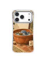 Front view of the Whale in the Washbasin transparent iPhone 17 Pro case