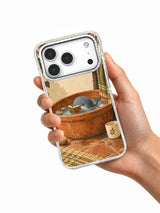 Hand holding the Whale in the Washbasin transparent iPhone 17 Pro case