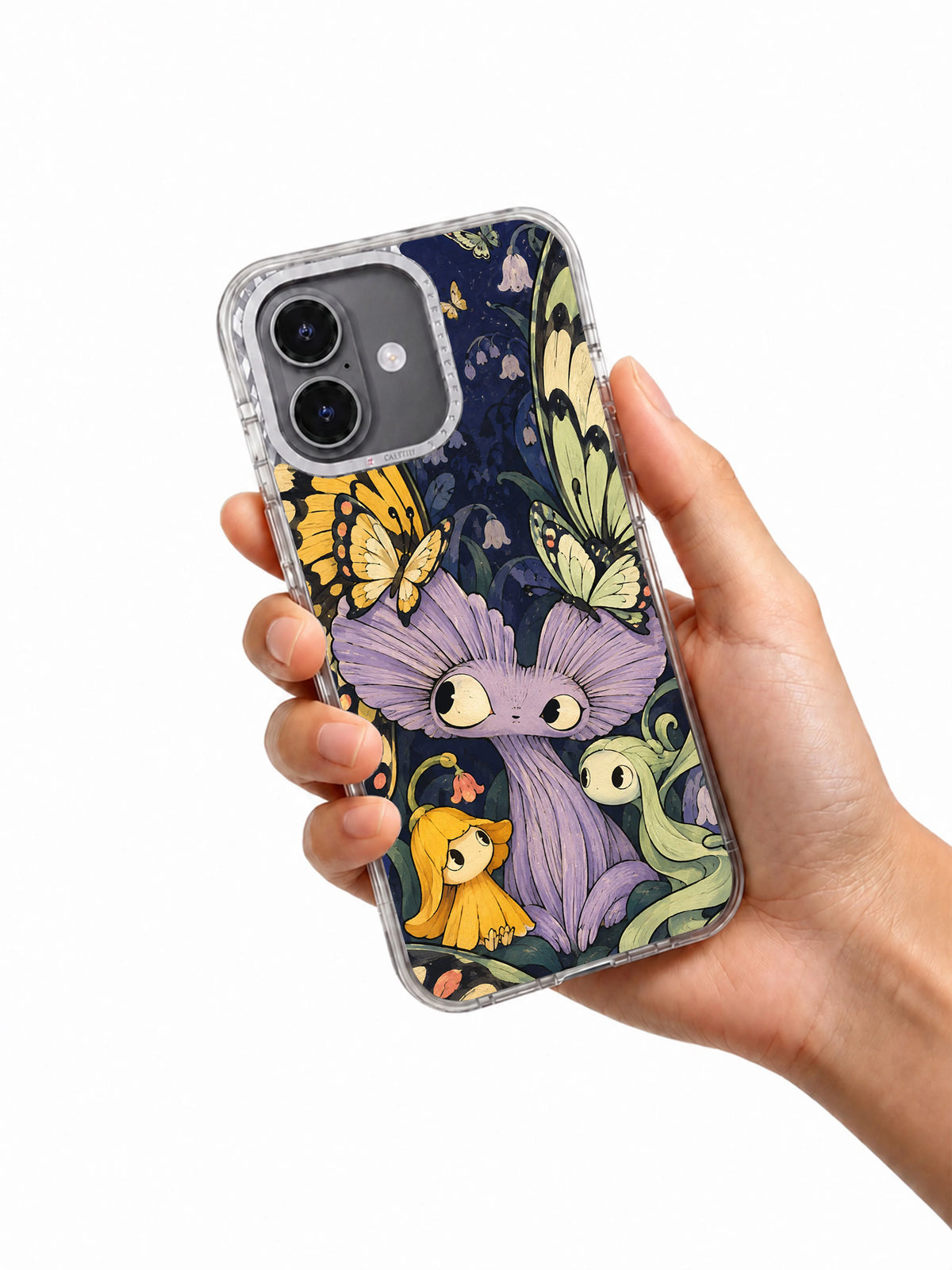 When Butterflies Chose to Stay iPhone 17 case held in hand