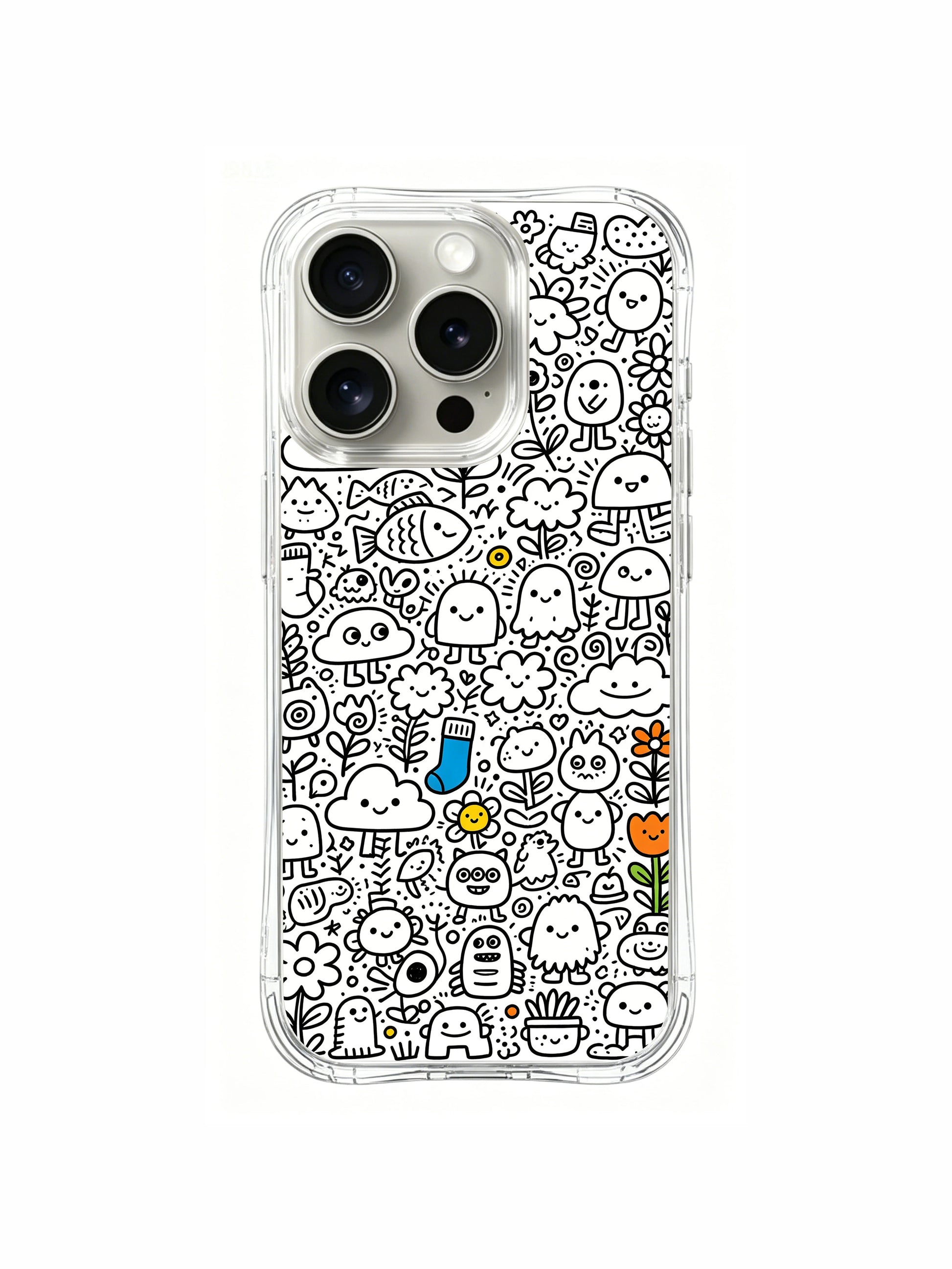 Whimsical gift-ready cute resident collage iPhone 16 pro Case, personalized available phone casing from PhoneCasing California, bestselling artist illustrated phone cover for gifting.