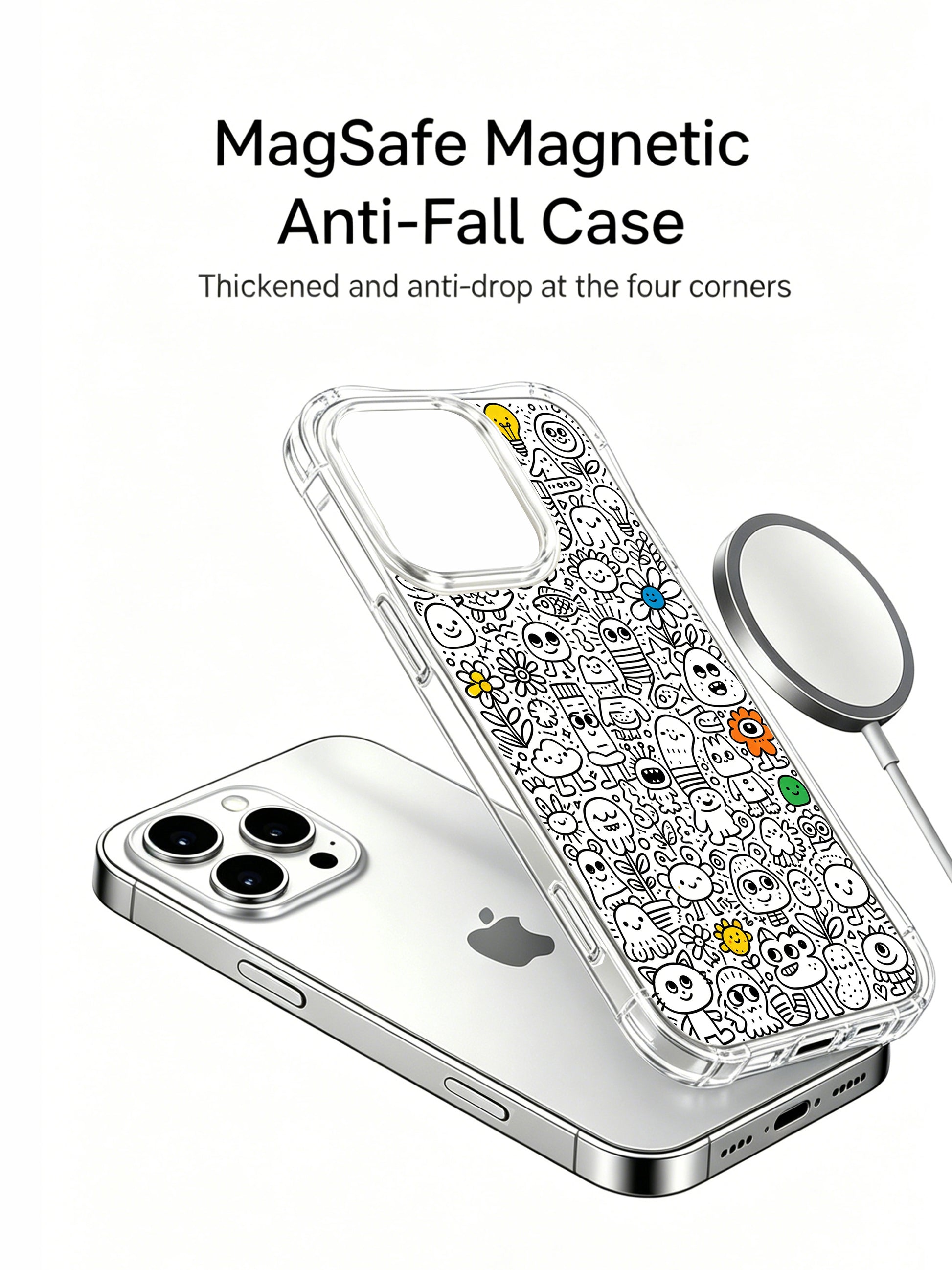 Whimsical invisible town creature collage design iPhone 16 pro Case by Nico Scribble, premium artist phone casing handmade at PhoneCasing’s California factory, unique aesthetic phone cover for daily wear.
