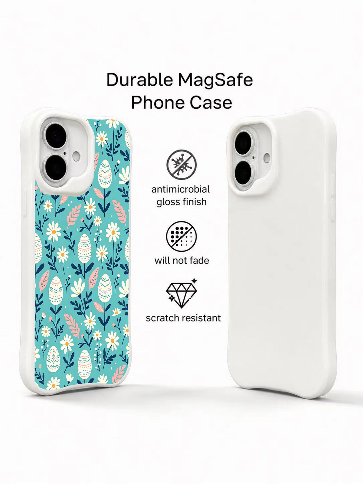 Whispering Egg Garden: Illustrated case beside a second rear view in a promotional layout.