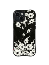 Bone Blossom Watchers floral spirit pattern on black iPhone 15 Plus case