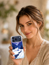 The White Fox of Frost Valley iPhone case lifestyle scene