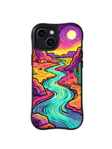 Neon River Canyon pattern iPhone 15 Plus case