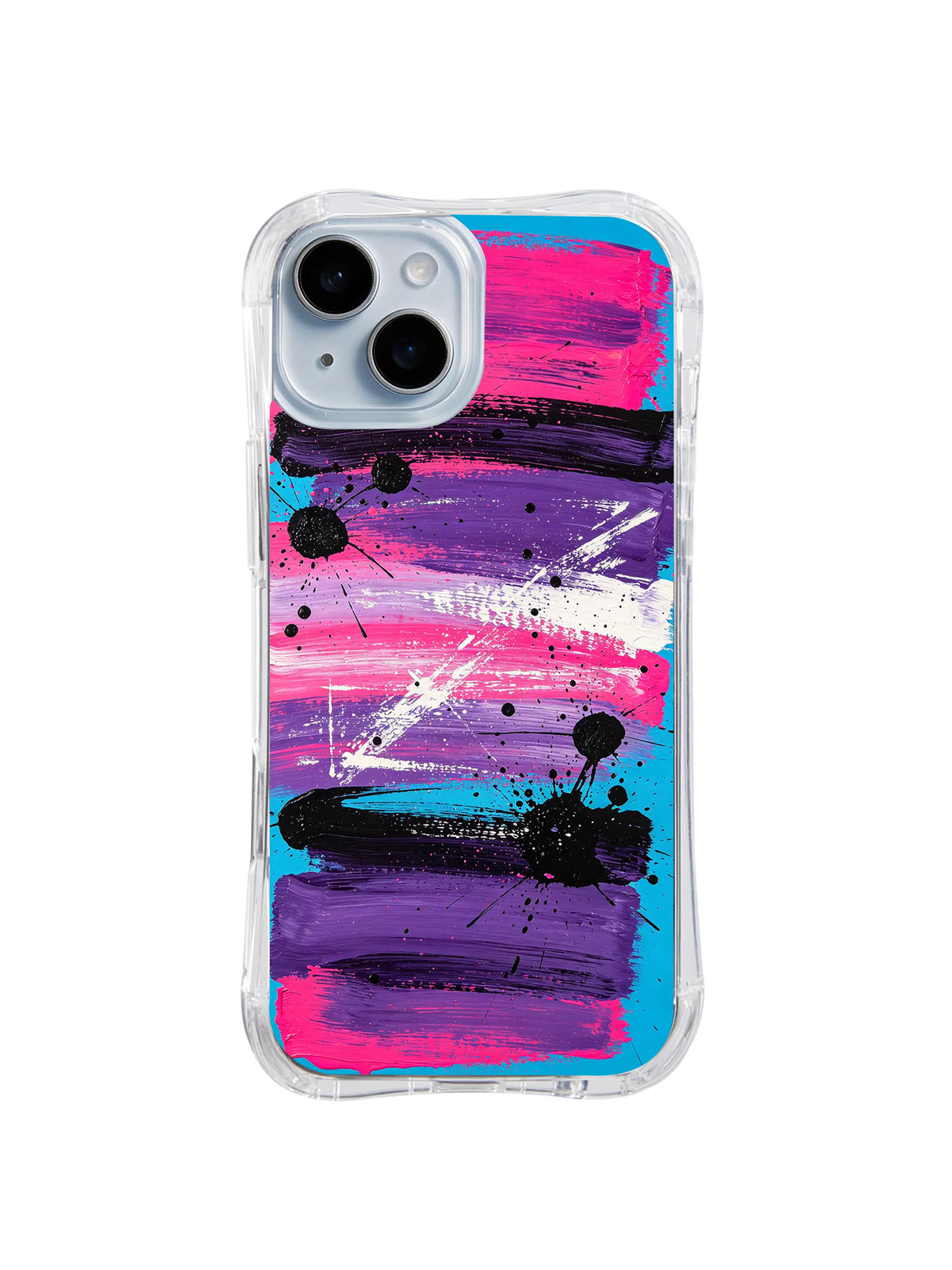 Electric Emotion Bands pink purple iPhone 15 Plus case