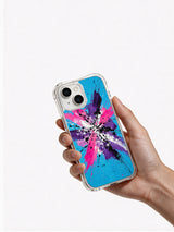 Heartfire Signal Burst iPhone 15 Plus case clear shell view