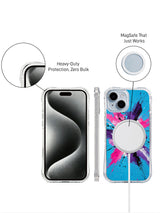 Heartfire Signal Burst iPhone 15 Plus case angled side view
