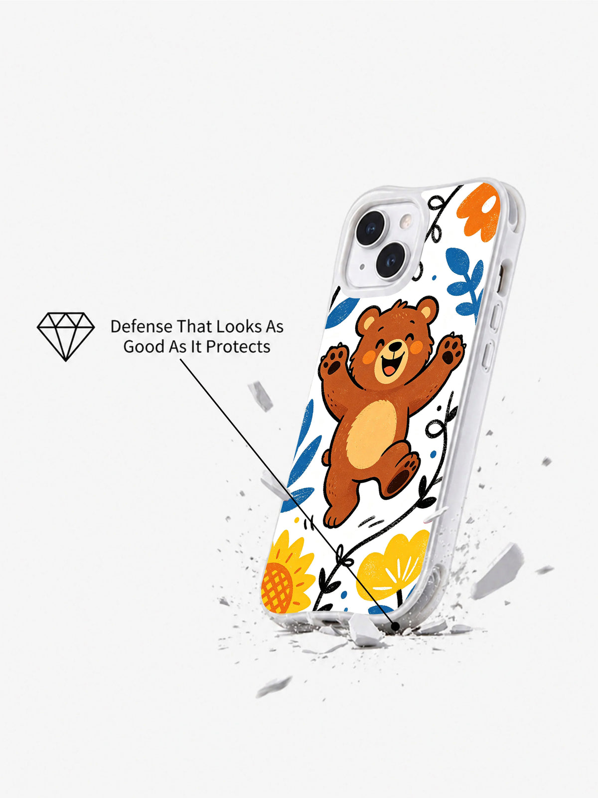 Wild Flower Bear iPhone 13 case lifestyle commerce view 3