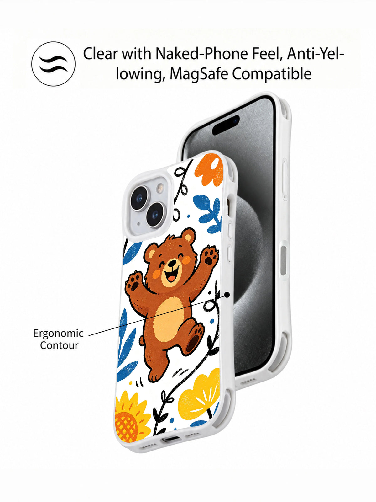 Wild Flower Bear iPhone 13 case lifestyle commerce view 5