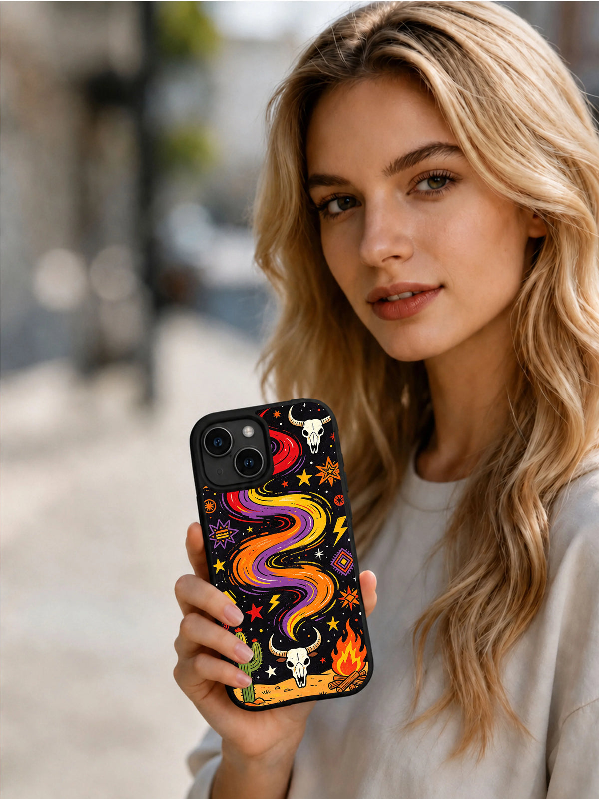 Wild Heart Adventure iPhone 15 Plus case back view