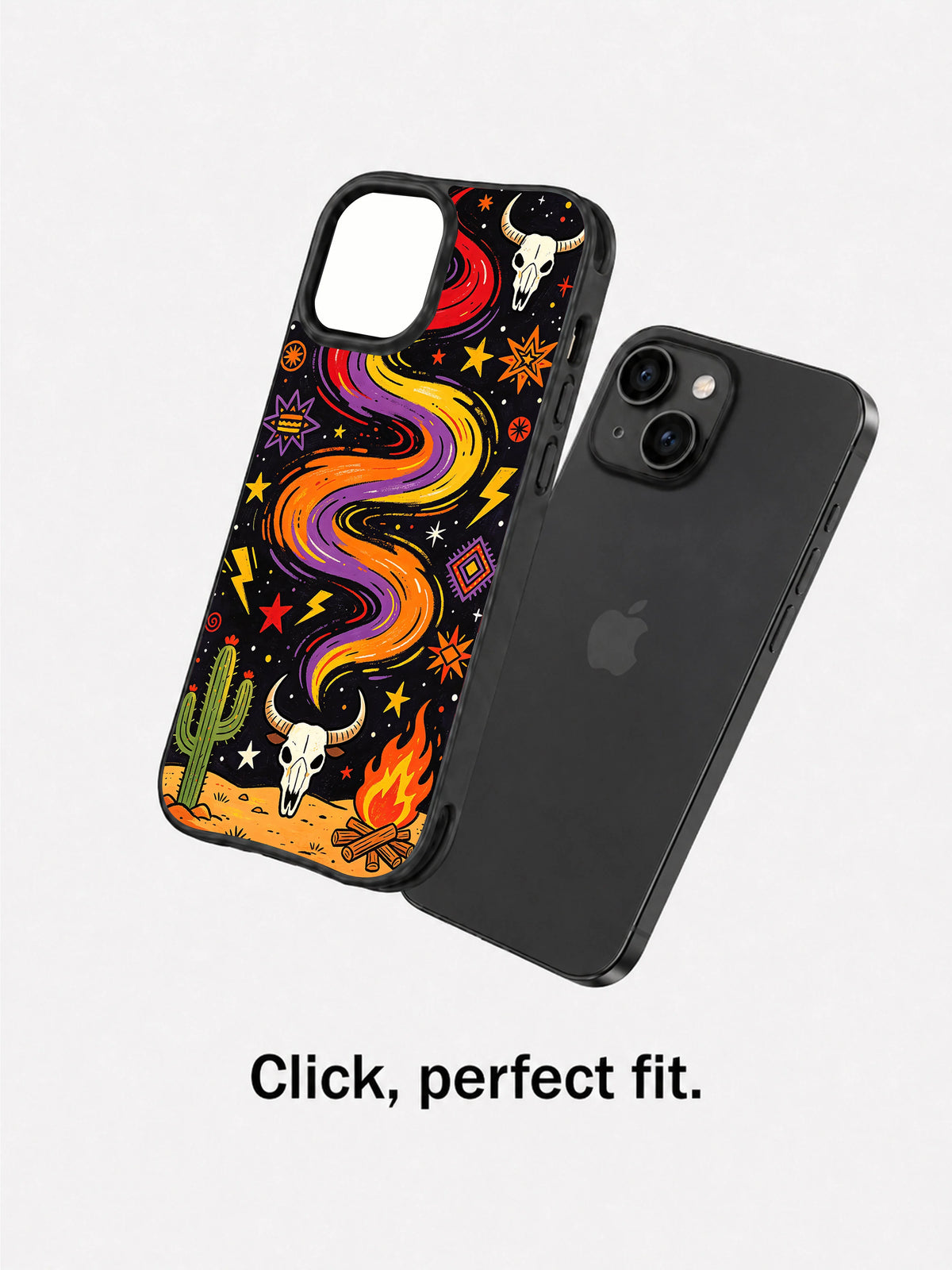 Wild Heart Adventure western art phone case detail