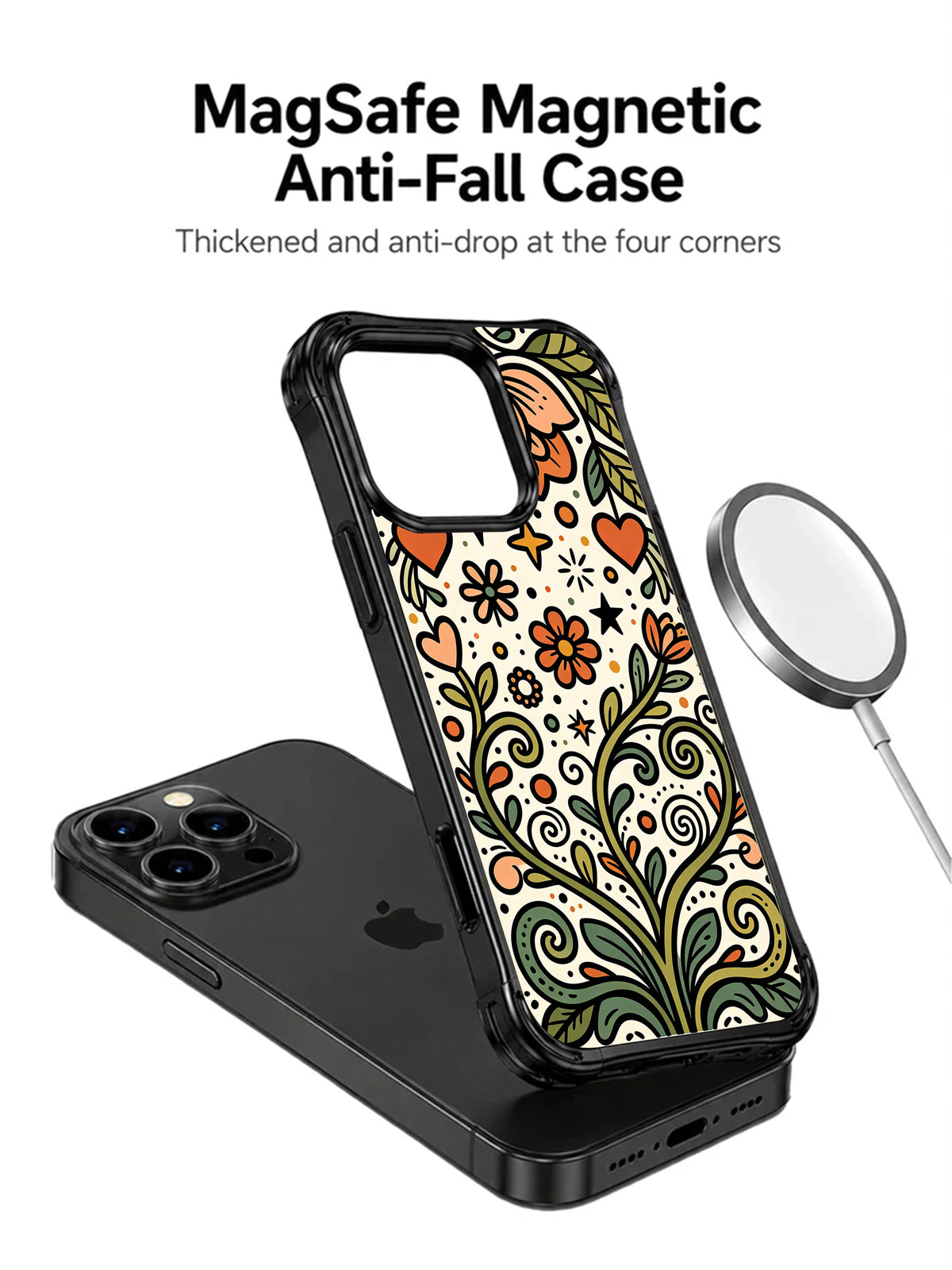 Wild Heart Parade MagSafe iPhone 14 Pro case angled view