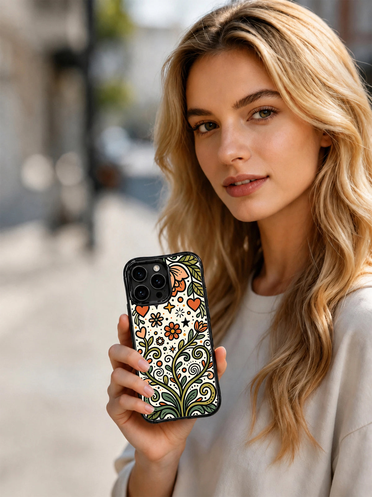 Wild Heart Parade artist-designed iPhone 14 Pro case lifestyle view