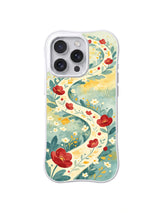 Wild Ribbon Meadow floral art iPhone 15 Pro case front view