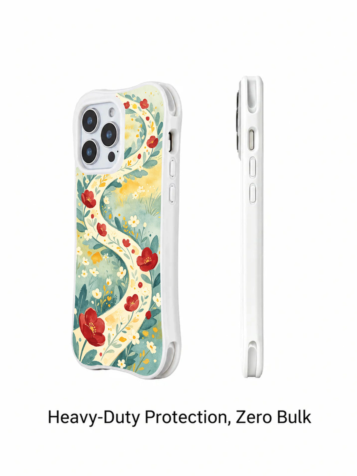 Wild Ribbon Meadow floral iPhone 15 Pro case side view