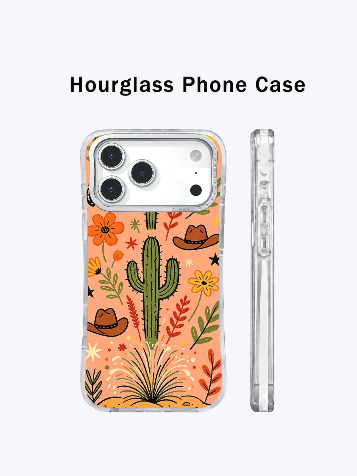 Wild West Flower Ranch iPhone 17 Pro Max case side view