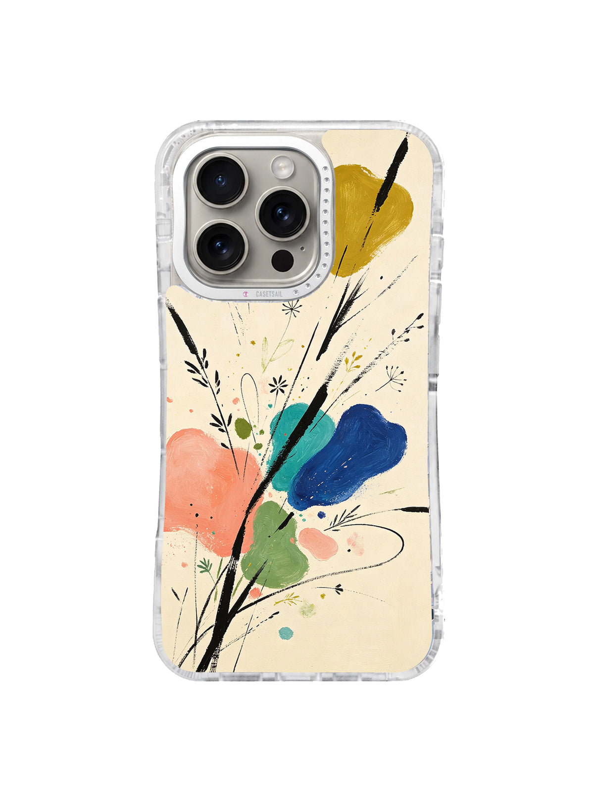 Wildflower Dialogue abstract floral iPhone 16 Pro case front view
