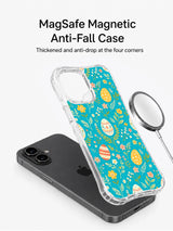 Wildflower Egg Festival: Illustrated case separated from a phone beside a circular charging puck.