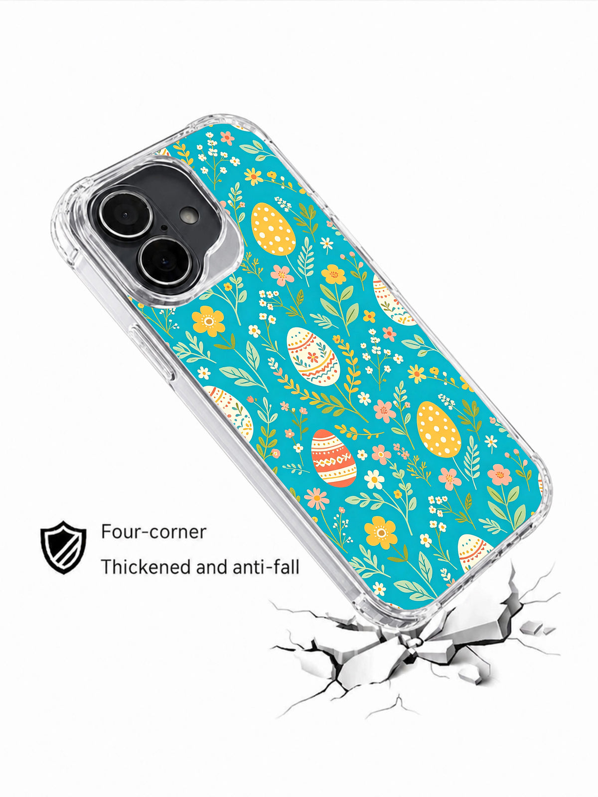 Wildflower Egg Festival: Angled illustrated case above a cracked-surface graphic.
